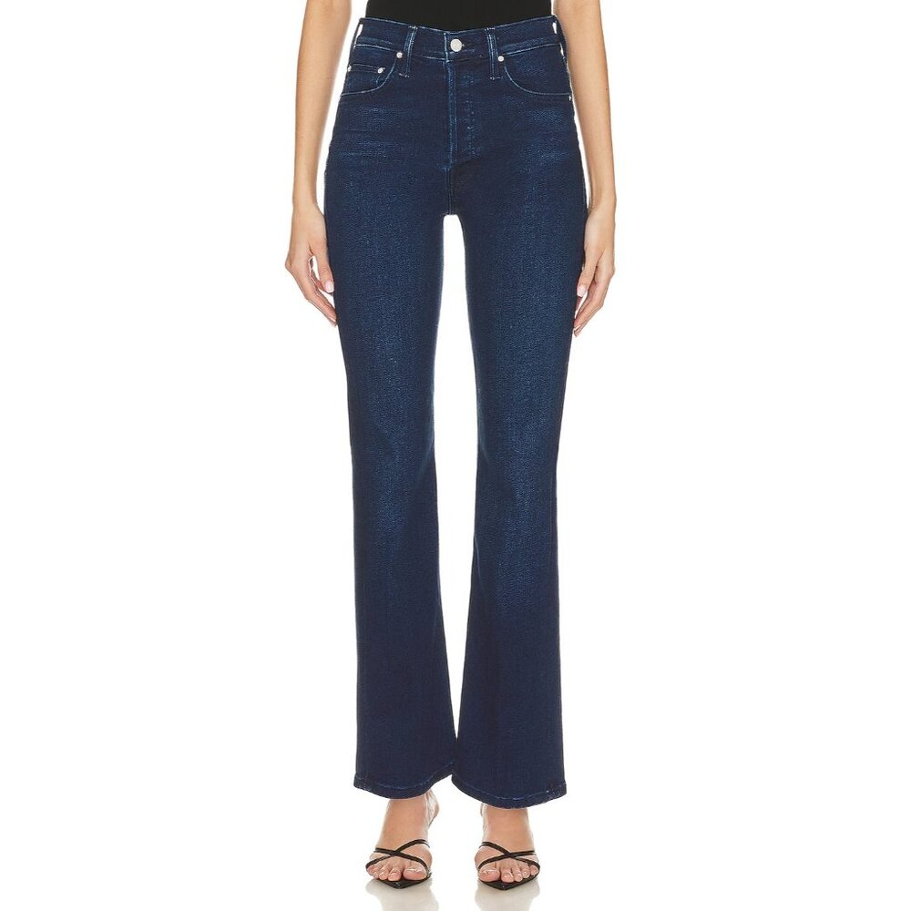 NWT MOTHER Tripper Dark Blue Women's Jeans - Taking Shape Color - High Rise - Picture 8 of 10